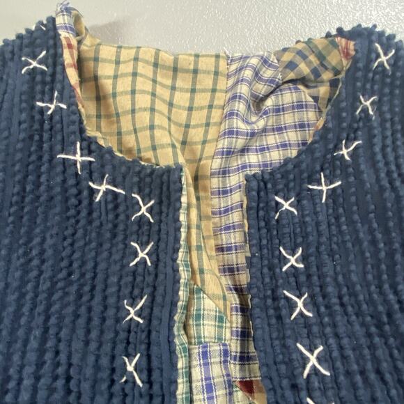 Chenille Jacket Cottagecore Granny Sweater Cardigan Snowman Country christmas - Picture 6 of 16